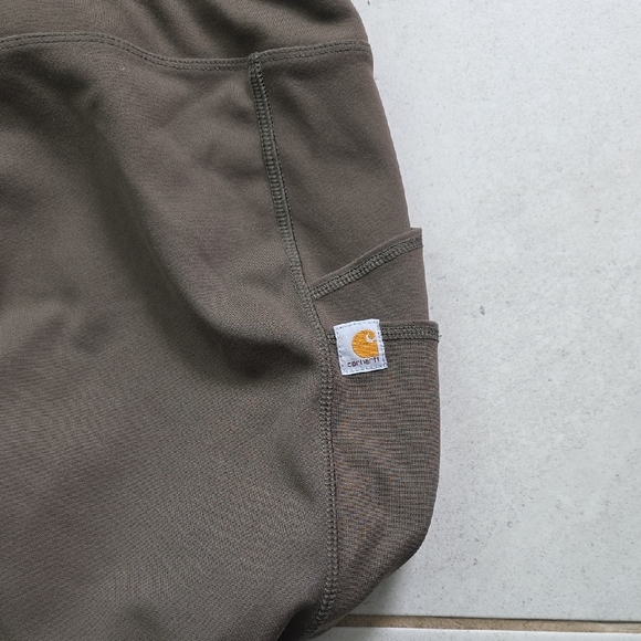 Carhartt Olive Green Leggings Size Medium Stretch Workwear Athletic - Picture 6 of 8